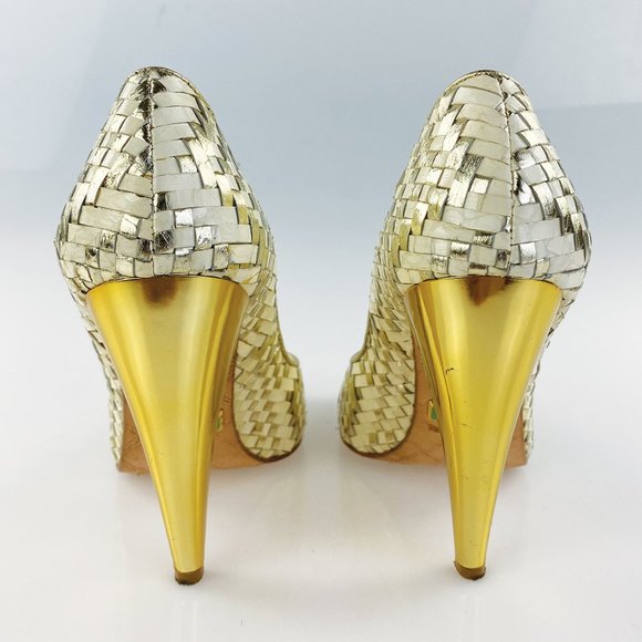 L.A.M.B Gold/White Davi Pumps - Picture 3 of 11